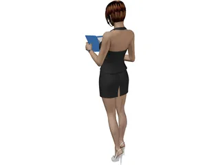 Woman with Book 3D Model