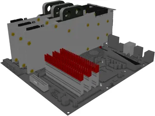 ASUS Rampage III Extreme Motherboard 3D Model