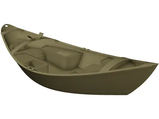 Wooden Drift Boat 3D Model