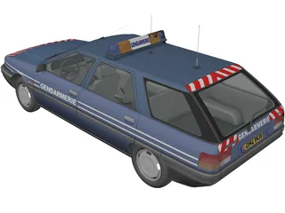 Renault 21 Nevada Gendarmerie 3D Model