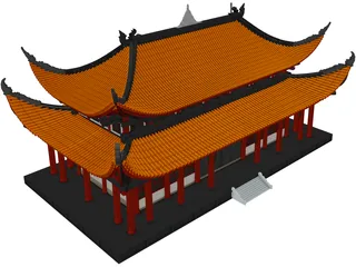 Attic Chinese Building 3D Model