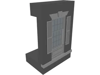 Double Hung Window and Shutter 3D Model