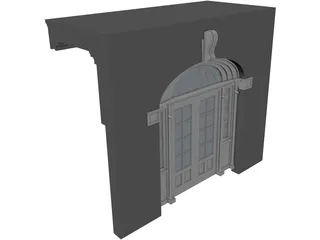 Federal Style Entry Double Doorway 3D Model