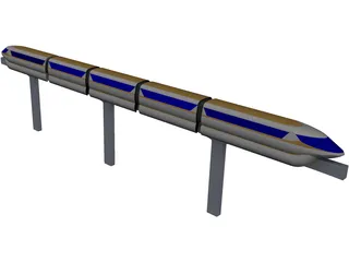 Monorail Train 3D Model