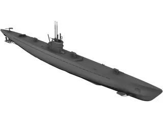 Modern Submarine 3D Model