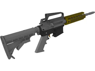 AR-15 Rifle 3D Model