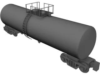 Tanker Rail Car 3D Model