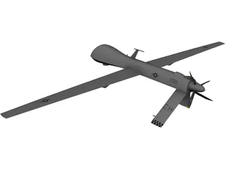 General Atomics MQ-1 Predator UAV Drone 3D Model