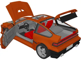 Honda CRX 3D Model