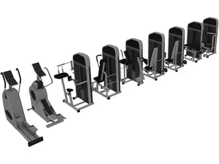 Fitness Equipment Collection 3D Model