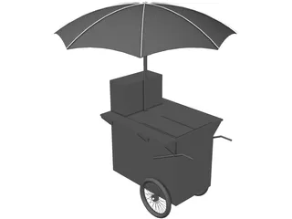 Hot Dog Cart 3D Model