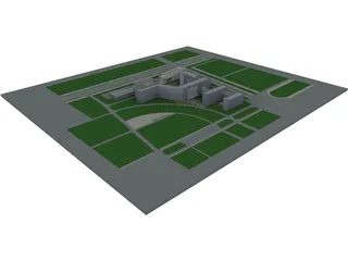 Industrial Park Area 3D Model