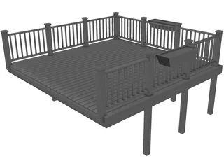 Wooden Deck 3D Model