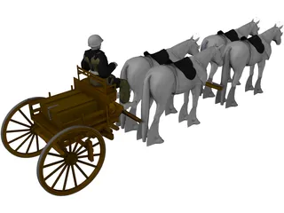 Polish Horse Transport (1939) 3D Model