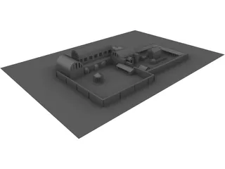 Roman Bath House and Temple 3D Model