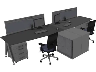 Office Table 3D Model