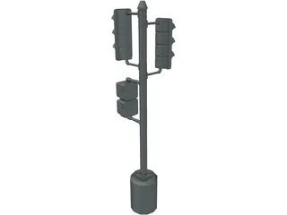 Traffic Signal Post 3D Model