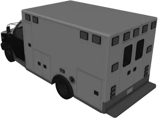 Ford E350 Ambulance 3D Model