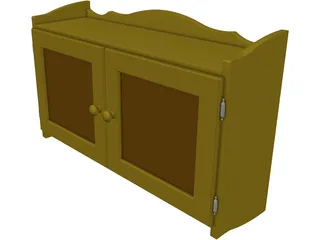 Wall Cabinet In Pine 3D Model