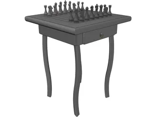 Chess Desk 3D Model