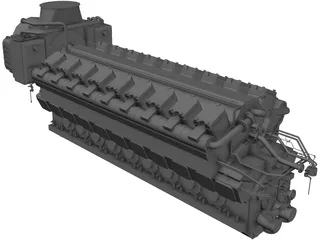 Engine Diesel 18V48/60 3D Model