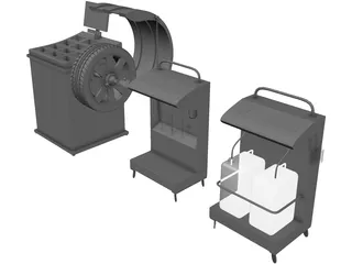 Tire Fitting Equipment 3D Model