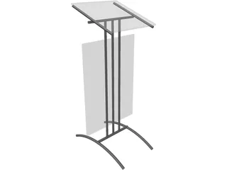 Glass Lectern Podium 3D Model