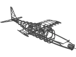 RC Glider Plane Balsa Frame 3D Model