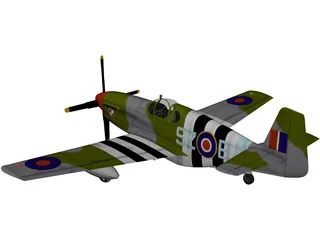 North American P-51 Mustang 3D Model