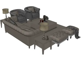 Retro Sofa 3D Model