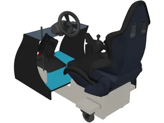 Racing Game Cockpit 3D Model