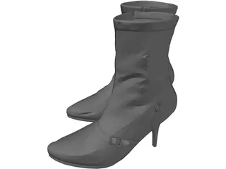 Woman Leather Boots 3D Model