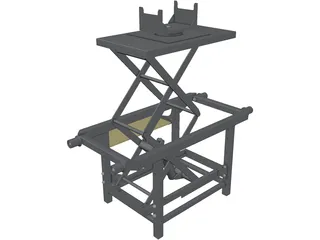 Trolley with Hidraulic Lifter 3D Model