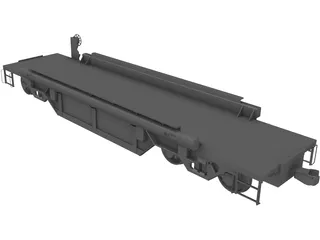 Flat Bed Train Carriage 3D Model