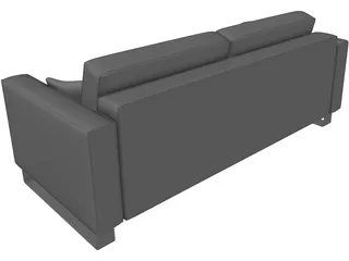 Sofa with Pillows 3D Model