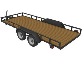 Car Hauling Trailer 3D Model