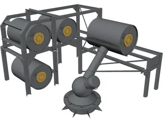 Depth Charge Launcher 3D Model