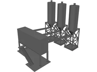 Concrete Batching Plant 3D Model