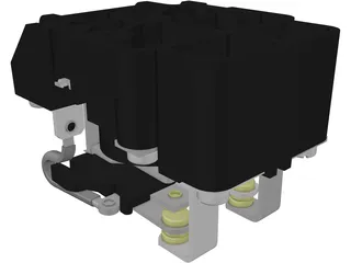 Schneider Power Relay DPDT 199AX-15 3D Model