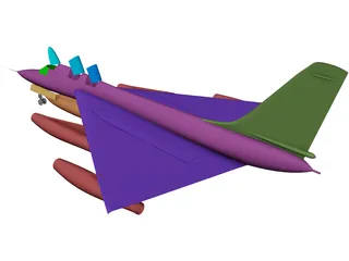 Convair B-58 Hustler Bomber 3D Model