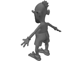 Alien Style Cartoonish Character 3D Model