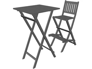 Bar Chair and Table 3D Model