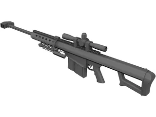 Barrett M107 Sniper Rifle 3D Model