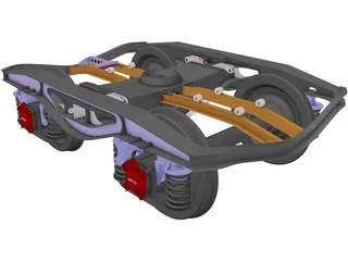 2 Axle Wheel Set 3D Model