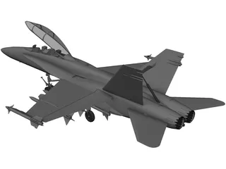 F-18D with Landing Gear 3D Model