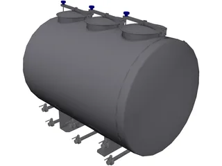 Horizontal Tank 1500L 3D Model