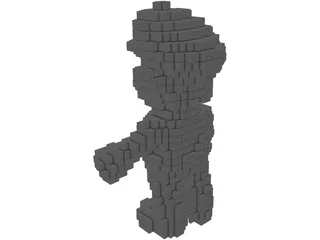 Pixel Mario Color 3D Model