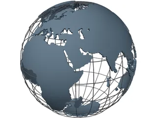 Globe Map 3D Model