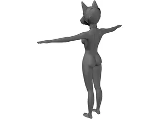 German Shepard Girl 3D Model