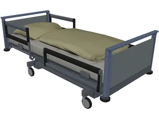 Hospital Bed 3D Model